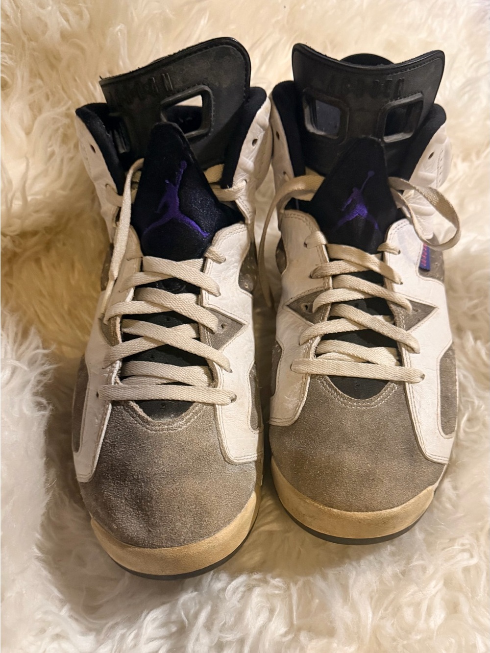 JORDAN 6 Retro LTR “Flint” in White, Gray, Black & Purple